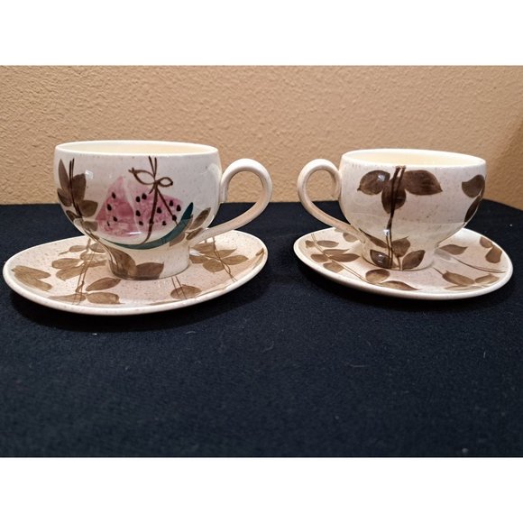 Red Wing Other - Red Wing Vintage Tampico Hand Painted Dinnerware Cup And Saucer Mid Century